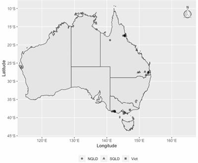 Bacteria Isolated From Milk of Dairy Cows With and Without Clinical Mastitis in Different Regions of Australia and Their AMR Profiles